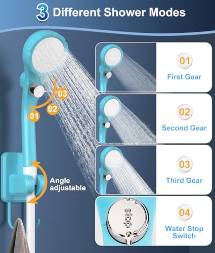 WADEO Portable Shower for Camping, Outdoor Electric Shower Rechargeable Pump with 20L Collapsible Bucket, Camping Shower Head Nozzle for Camping, Hiking, Traveling, Washing - Thumbnail 3
