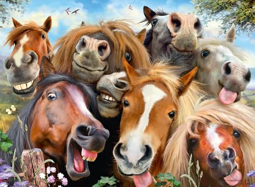 Ravensburger Selfies Horsing Around 500 Piece Jigsaw Puzzle for Adults and Kids Age 10 Years Up