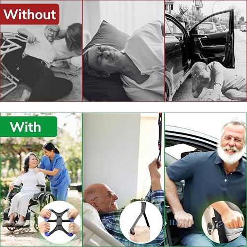 3 Pc Elderly Assistance Products - Standing Aid, Portable Lift Auto Cane, Adjustable Car Door Handle for Handicap Accessories - Daily Living Mobility Aids
