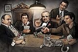 Laminated Gangsters Playing Poker by Big Chris Iconic Famous Characters Movies TC Series Poster Dry...