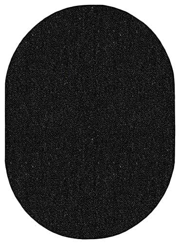 Broadway Collection Pet Friendly Indoor Outdoor Area Rugs Black - 5' x 7' Oval