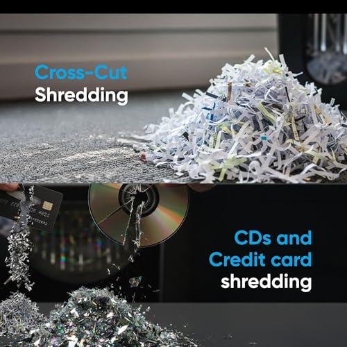 Image of Kores Easy Cut 825 Cross Cut Paper Shredder for Office & Home Use | 8 Sheets | 13 Litre Bin | P4 Security | Shreds CD | Compact Low-Cost Shredder