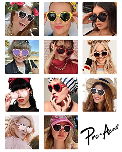 Pro Acme Trendy Heart Sunglasses for Women Oversized Vintage Lovely Sun Glasses Shade Polarized 55MM2