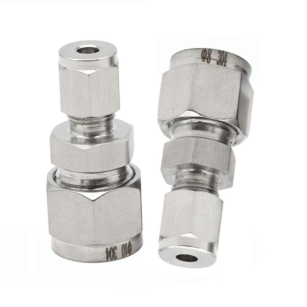 Metalwork 304 Stainless Steel Reducing Compression Tube Fitting, Reducer Union, 1/4" OD x 1/8" OD (2 Pcs)