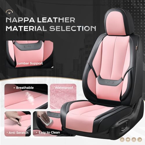 Image of Coverado Seat Covers, Car Seat Covers Front Seats, Car Seat Cover, Car Seat Protector Waterproof, Car Seat Cushion Nappa Leather, Seat Covers Carseat Cover Universal Fit for Most Cars