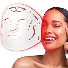 Red Light therapy Mask for Face Wrinkles,Silicone Portable Led Facial Mask Light Therapy for Full Face Even Skin Tone,Fine Lines&Wrinkles,10- Min Treatment,Wired