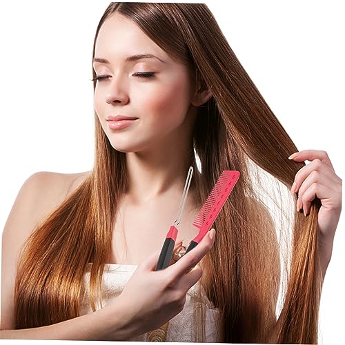 Peine alisador para mujer 2 en 1 herramienta de peluquería plegable multifuncional para alisar y rizar el cabello miniatura 7