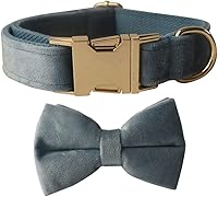 Vista 26 de Love Dream Collar de Perro con Corbatín, Collares de Terciopelo para Perro con Corbatín Desmontable y Hebilla de Metal, Collares de Corbatín Suaves