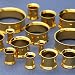 Treuheld® | 6mm Ohr Flesh Tunnel | Chirurgenstahl 316L in Gold | Dünn | Double Flared Ohrtunnel | Dünner Rand | hautfreundlich & antiallergen