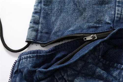 Men's Denim Hooded Jacket Male Casual Sherpa Trucker Outwear Men Ribbed Winter Hoodies Jeans Jackets4