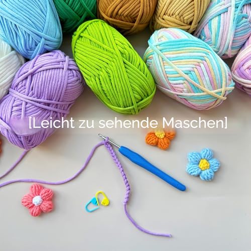 Renyiz Chenille Häkelgarn 3x50g Rosa mit Nadel 4mm – Bild 6