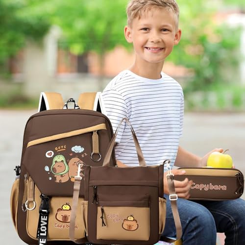 Sac à dos école imperméable grande capacité avec trousse - 3