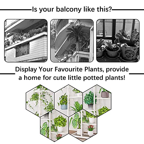 Ibequem 5-verdiepingen metalen plantenstandaard, meerdere bloempothouderplanken, plantenrek opbergorganizer display voor binnen en buiten, balkon of tuin (goudkleurig) - Afbeelding 5