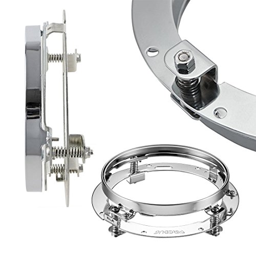 1 Pc 7 Inch Chrome Led Headlight, 7 In Round Led Headlight Housing, Mounting Brackets, Headlight Mounting Ring #TOP3