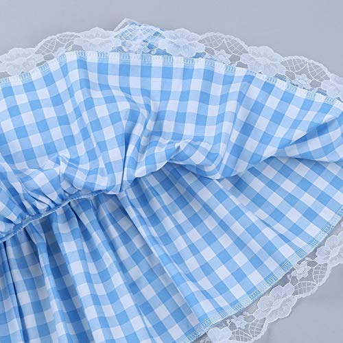 Women Lace Patchwork Skirt Y2k Plaid Skirts Low Rise Ruffle Pleated Micro Mini Skirts Cosplay Lace Skirt3