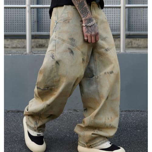 Vintage Washed Wide Leg Jeans Casual Loose Fit Skater Denim Pants Streetwear4