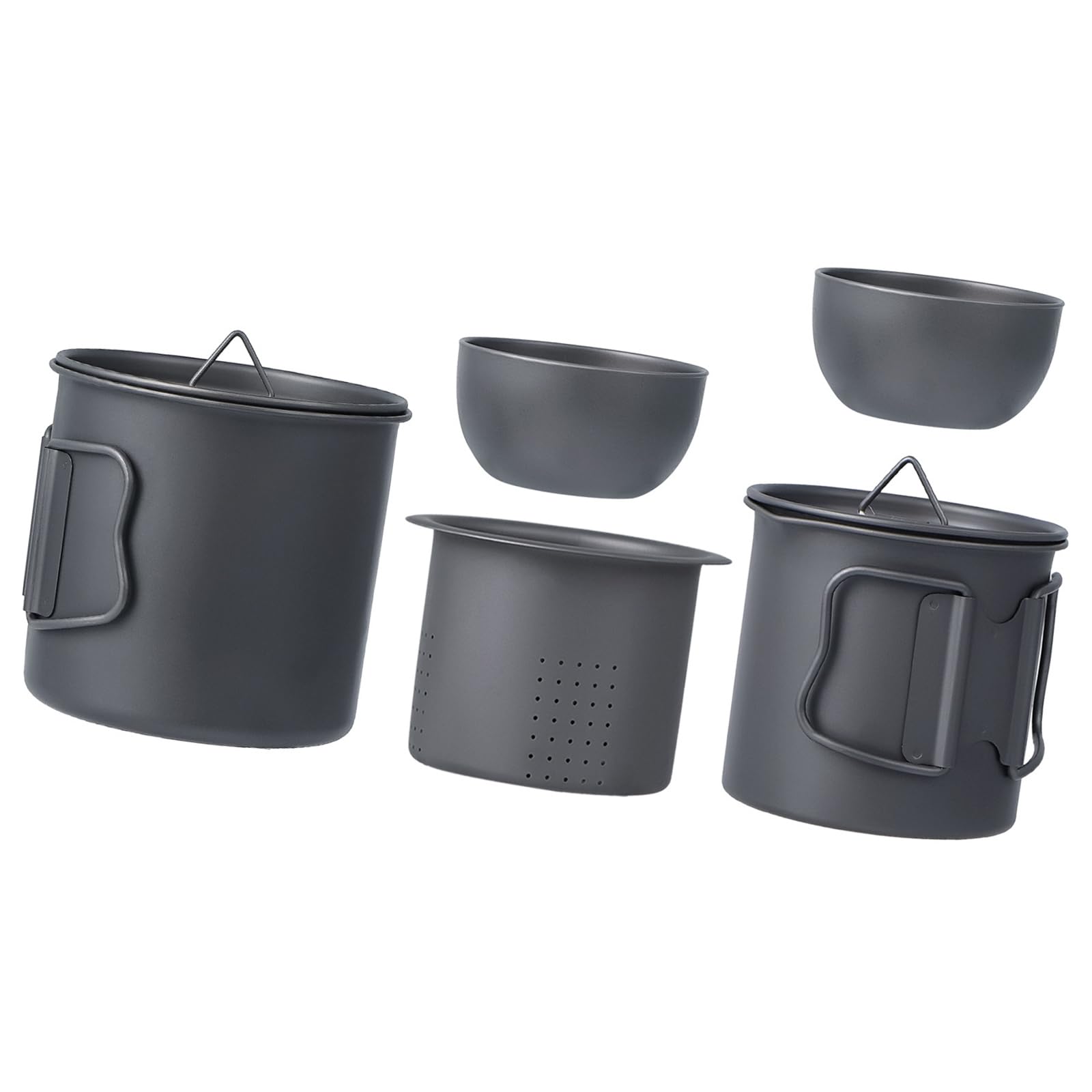 Platzsparendes Set aus Metall, 5-teilig, unverzichtbar für den Außenbereich, schnelles Aufheizen, Campingausrüstung für Naturliebhaber, Waren aus massivem Metall