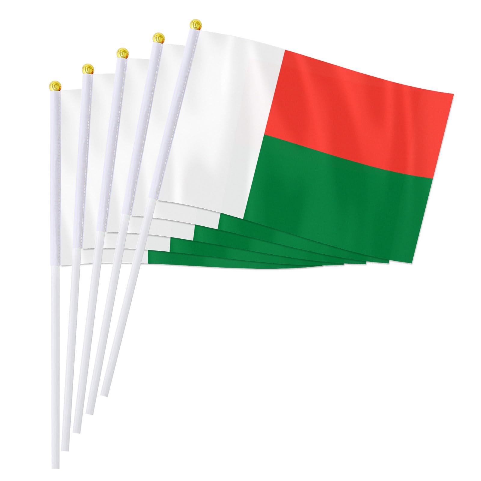 PTEROSAUR Lot de 50 drapeaux de poche de Madagascar, petits drapeaux nationaux madagascars, drapeaux nationaux d'Afrique du monde tenant à la main battant le drapeau (50)