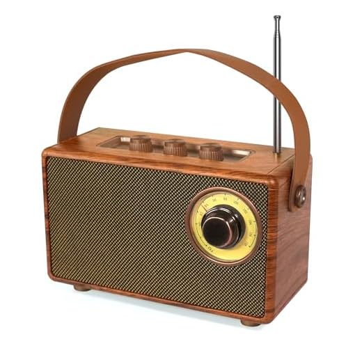 Altavoz Bluetooth Bateria Recargable Portatil Retro Pequeña, Radio FM Portatil Pequeña Bluetooth Vintage,Mini Radio Madera Retro de Cocina con Reproductor USB/TF/AUX,Adecuado para hogar, Exterior
