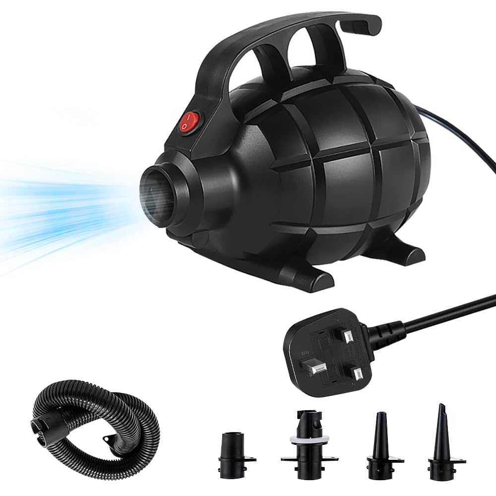 Gobesty Electric Pump for Inflatables, 600W High Power Electric Air Pump, Quick-Fill Inflator Deflator with 4 Sizes Nozzle, Portable Air Pump for Paddling Pool Beach Toys, Air Mattress, Paddle Board