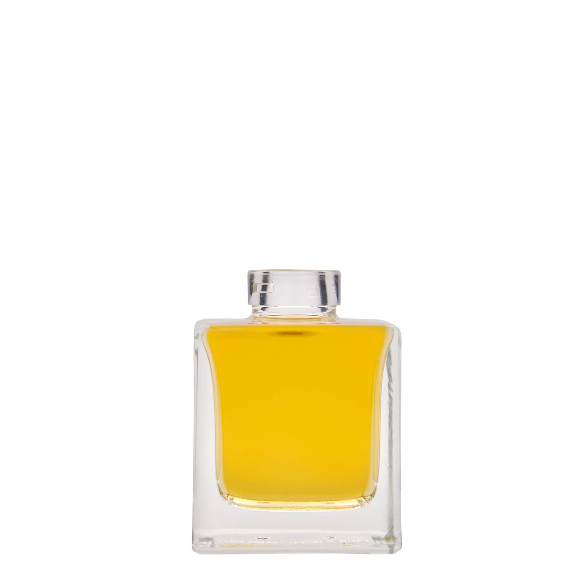 Set di 24 bottiglie di vetro da 100 ml, quadrate, con tappo in sughero in legno