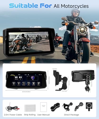 Image of 6.86 inch Portable Motorcycle Wirelsss Carplay Screen