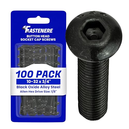 Fastenere Button Head Socket Cap Screws - 10-32 x 3/4