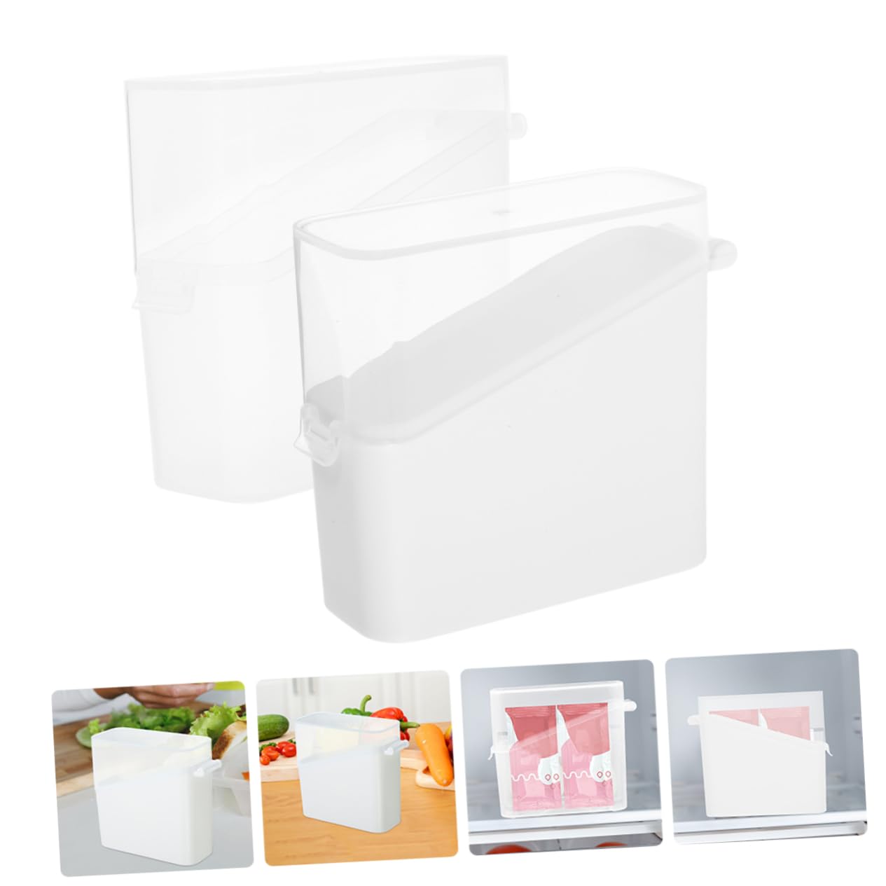 PRETYZOOM 10piezas Contenedor De Rebanadas Caja Organizadora De Alimentos Tapa Para Rebanadas De y Almacenamiento Refrigerador Transparente y