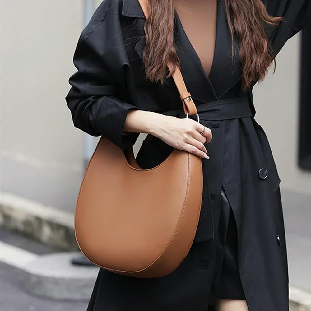 Bolsos de Hombro Tipo Media Luna de Cuero Genuino para Mujer, Bolsos Cruzados de diseñador de Tendencia, Bolsos de Mano para Mujer