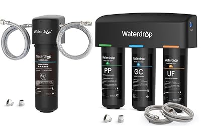 Waterdrop WD-TSA-UF 0.01 ?m Ultra Filtration and 10UA Under Sink Water Filter, Under Sink Water Filtration System-9-Stage Filtration, Reduces Chlorine, Taste and Odor, Fluoride-Bundle