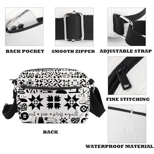 Quilting Gift Quilt Retreat Gift Sewing Gift Quilt Block Crossbody Bag for Seamstress Tailors3