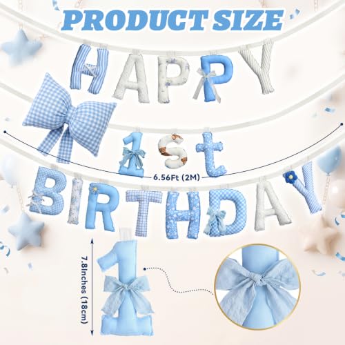 Moukeren Happy 1st Birthday Banner Boy First Birthday Decoration by Moukeren - Used condition - Image 3
