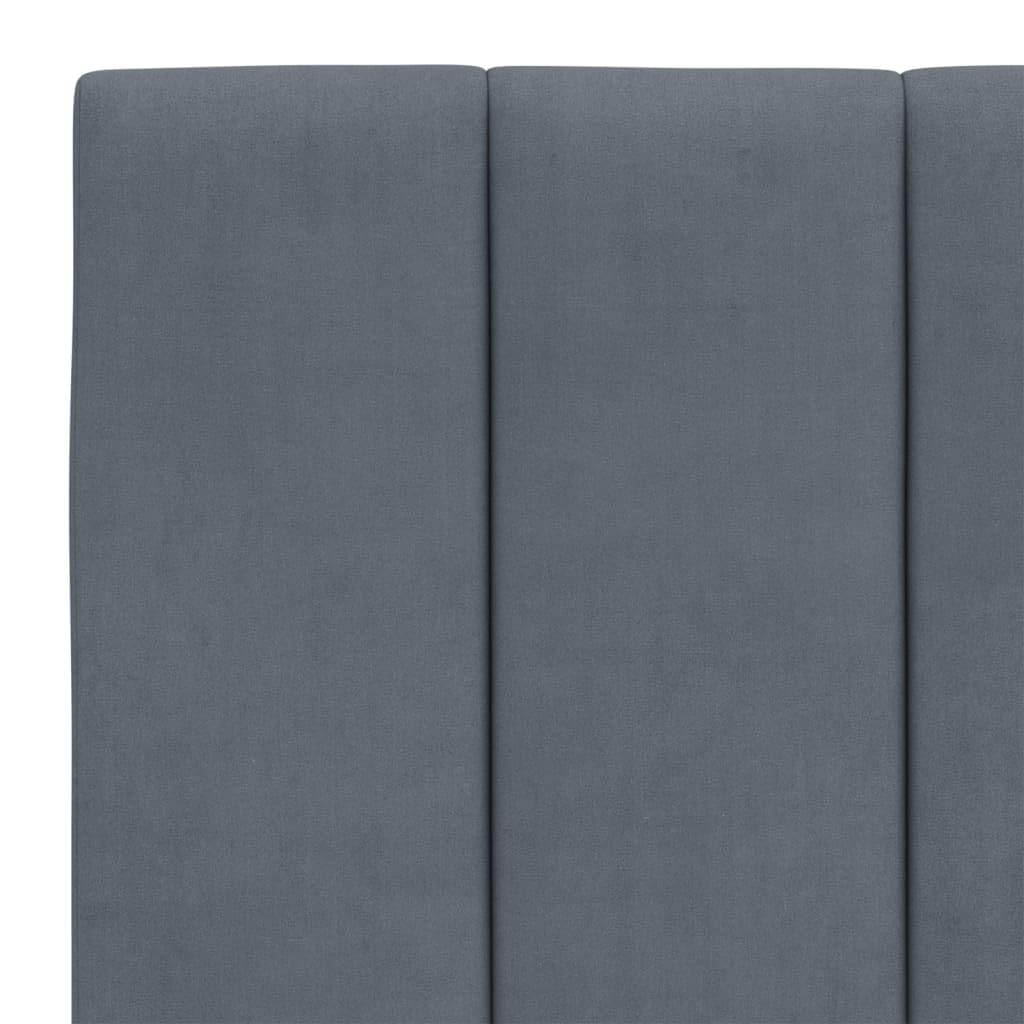 vidaXL Kopfteil Kissen Hanko, Kopfteilkissen mit Linien-Design, Bett Kopfkissen mit Klettverschlüssen auf Rückseite, Kopfteilpolster Kopfpolster, Hellgrau 120cm Samt