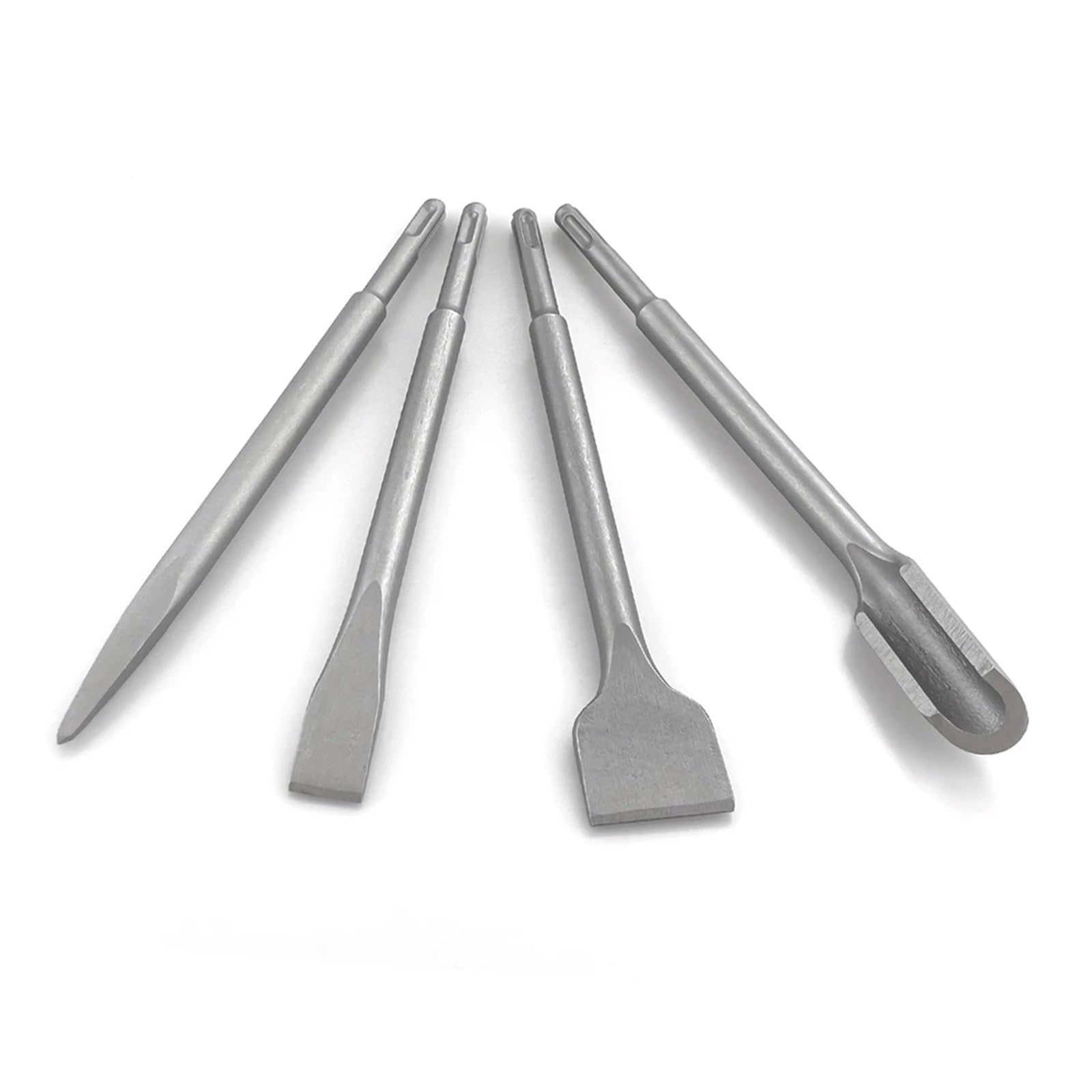 Set di 4 scalpelli con Gambo SDS/Plus, Martello Elettrico, Punta scanalata, scalpello Piatto, Utensili for muratura for Cemento, Mattoni, muri, Roccia