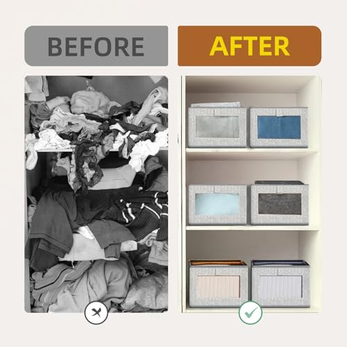 lompyeu Schrank Organizer, 2er Set 40*30*20 cm Boxen Aufbewahrung Kleiderschrank Organizer Aufbewahrungskorb Aufbewahrungsbox