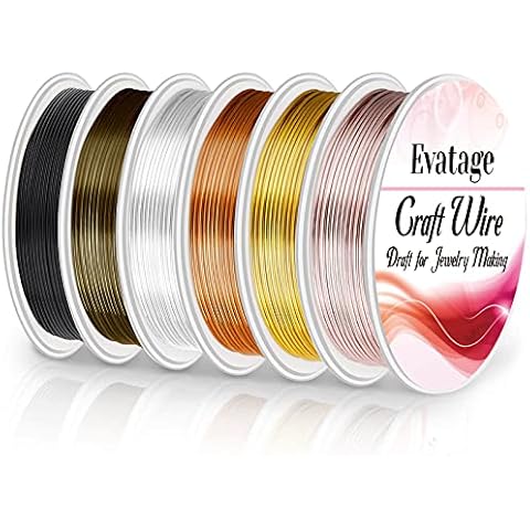 18 Gauge Wire for Jewelry Making, Evatage 6 Rolls Jewelry Craft Wire Tarnish Resistant Copper Beading Wire for Jewelry Making Supplies and Crafts Cover