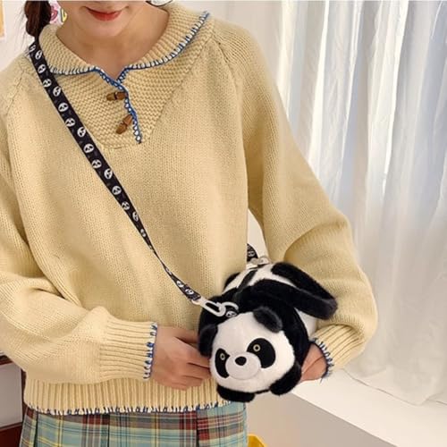 Y2K Cute Plush Capybara Panda Crossbody Bag for Women Funny Pink Mini Cartoon Shoulder Bag Daypack Handbag for Travel3