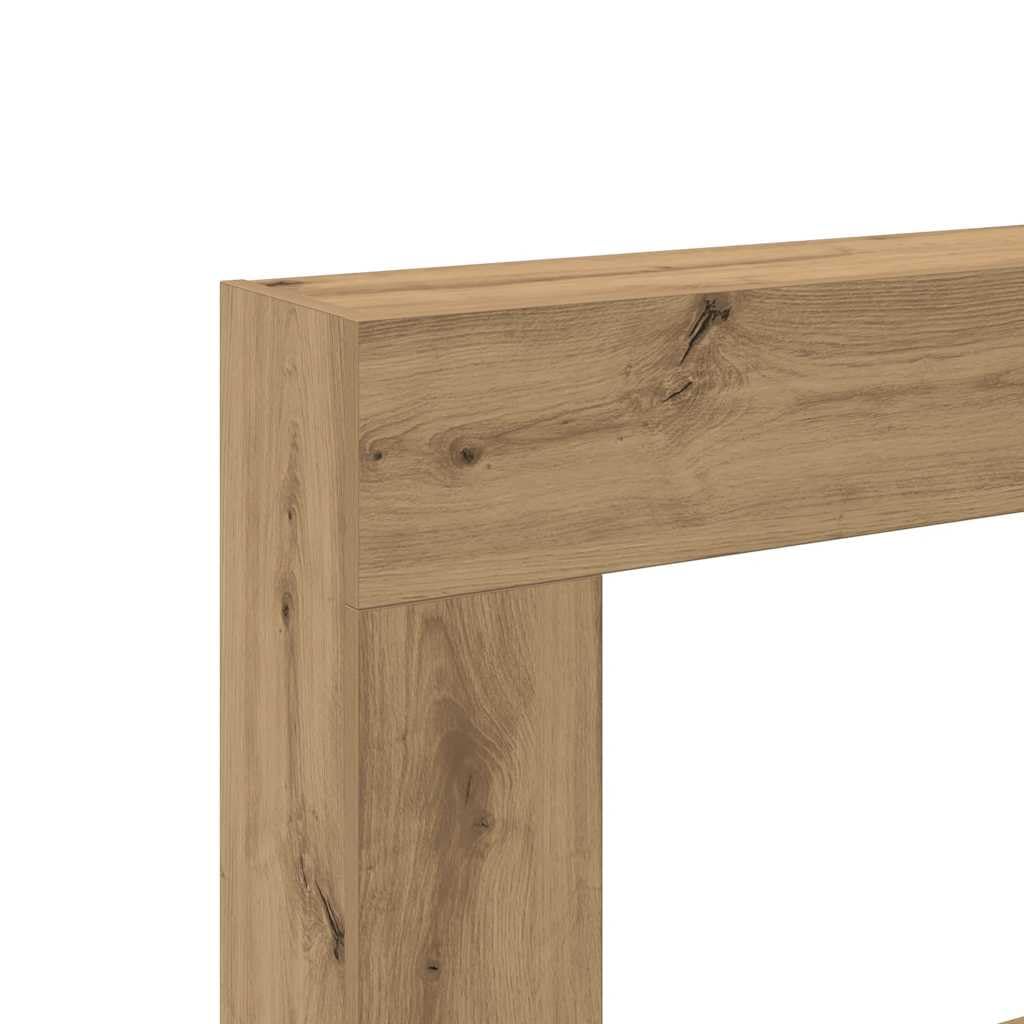 Obramowanie kominka z dębu Artisan, 81 x 18 x 82 cm, materiał drewnopochodny do kominków elektrycznych, dekoracyjne akcesoria kominkowe, półka z uchwytem ściennym