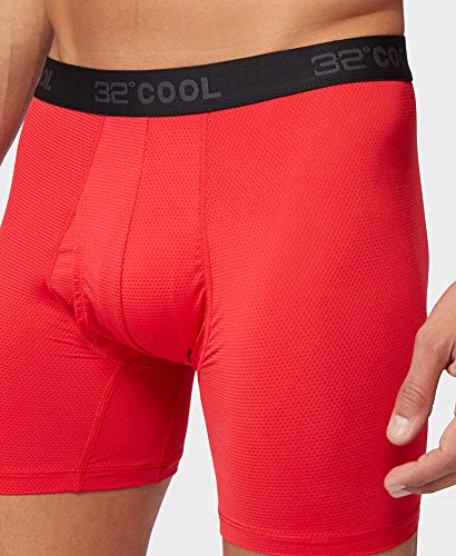 32º Degrees Mens Active Mesh Boxer Brief, Fire Engine, Large #TOP3