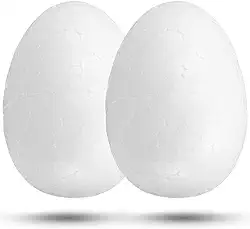 Murtenze 2 peças de ovos falsos de 20 cm ovos de páscoa artesanato ovos de espuma, pintura DIY branca ovos sólidos para Páscoa, Natal, Dia das Bruxas, artesanato, artesanato, pintura faça você mesmo,
