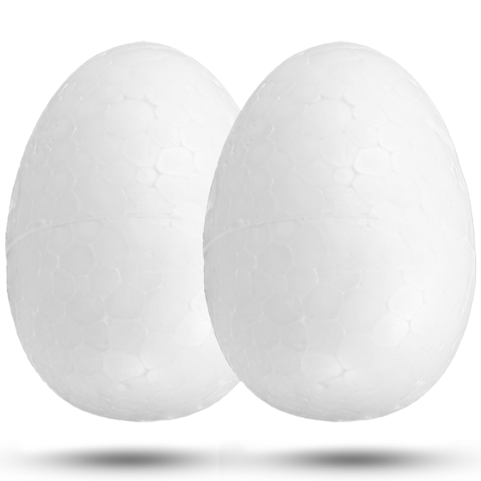 Murtenze 2PCS 8 Inch Fake Eggs Easter Eggs Craft Foam Eggs, White DIY Painting Solid Eggs for Easter Christmas Halloween Holiday Crafts Making Handmade DIY Painting School Projects