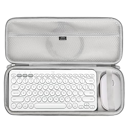 Aproca Grey Hard Travel Storage Case, for LogitechPebble 2 Combo K380 K380s Bluetooth Keyboard and Logitech Pebble M350 i345 Mouse (Case Only)