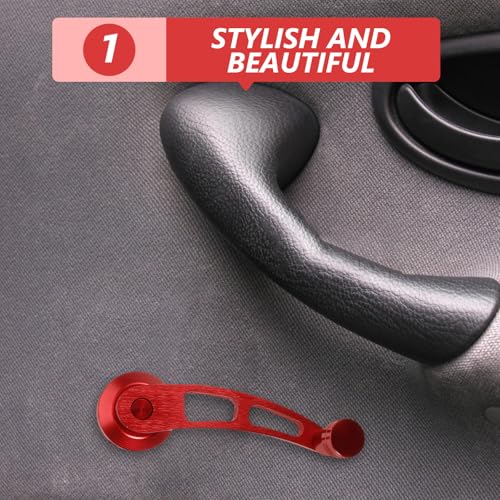 Manivela de ventana de coche de aleación para sustituir manetas rotas en rojo 6