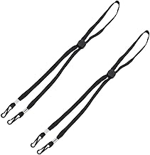 [QIKEJI] 帽子 紐 ストラップ 帽子 紐 帽子 ストラップ ハットキーパー フック式 黒 2個セット 軽量 薄型 フック 着脱 落下防止 紛失防止 サイズ調整 固定されたシンプルな帽子ラックのあご紐
