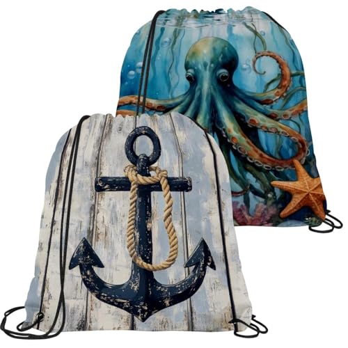 Sac à dos cordon multicolore pour la gym et la natation, pack de 2 sacs étanches