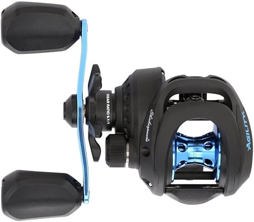 Miniatura 4 de Shakespeare Carrete de pesca de perfil bajo Agility, posición de mango izquierdo, sistema de arrastre multidisco, mango de 3.543 in con pomos