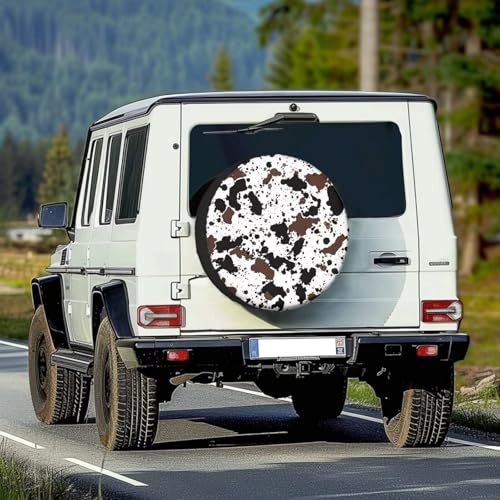 Image of Pensura Spare Tire Cover Cow Print Tire Protector Cover Fit for Your SUV, Trailer, Truck, Waterproof Dust-Proof Tire Covers 14-19 inches