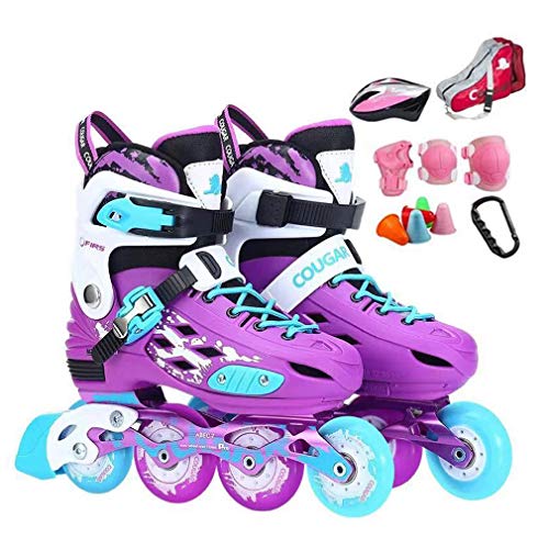 Patins en ligne fille réglables avec roues LED lumineuses pour enfants