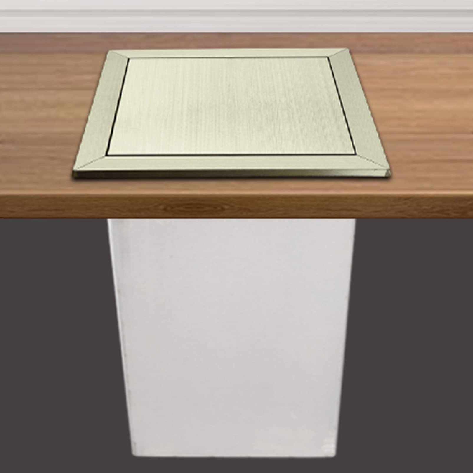 Countertop Built-in Trash Can Kitchen Cabinet Waste Chute 12.5L Stainless Steel Bin(Bronze)
