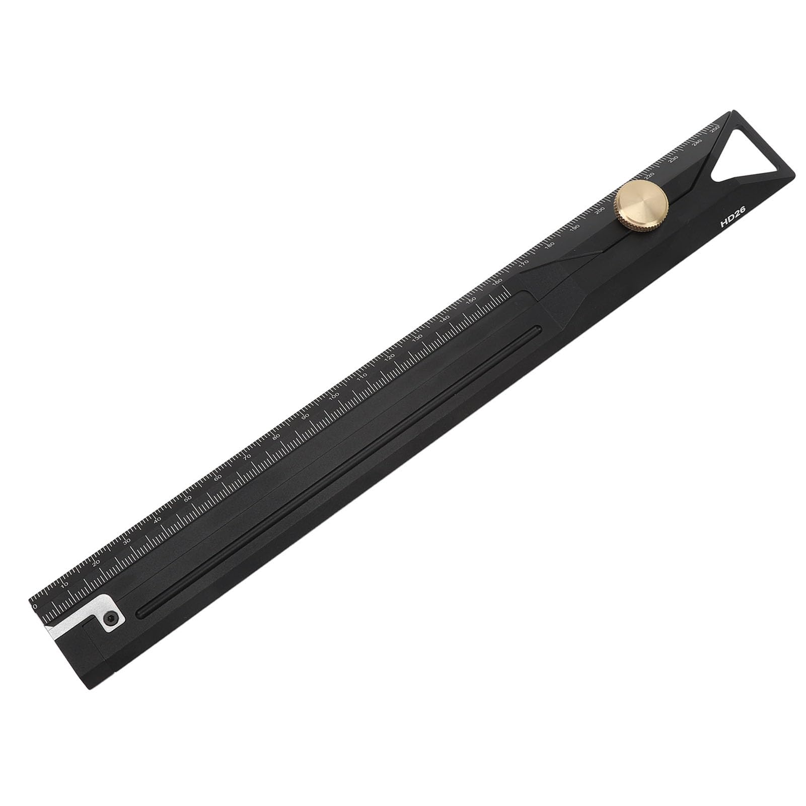 Haofy Righello Dritto in Lega di Alluminio da 25 Cm, Strumento di Misurazione Professionale per Ingegneria, Disegno e Lavorazione del Legno